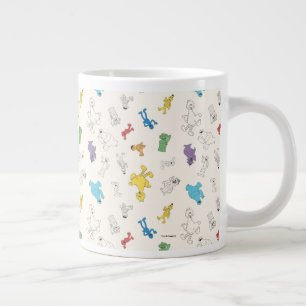 Sesamstraße Freunde Farbige Vintage-Muster Jumbo-Tasse