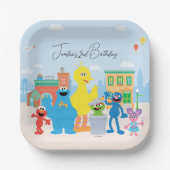 Sesamstraße Freunde Kinder Geburtstag Pappteller (Vorderseite)