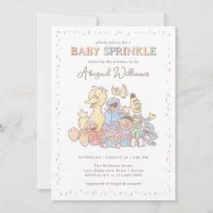 Sesamstraße Freunde Konfetti Baby Shower Einladung