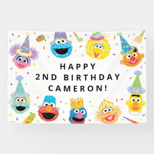 Sesamstraße Freunde Konfetti Geburtstag Banner
