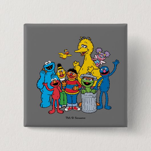Sesamstraße‑Freunde winken Button (Vorderseite)