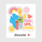 Sesamstraße | Frieden, Liebe, Sesam Aufkleber (Blatt)