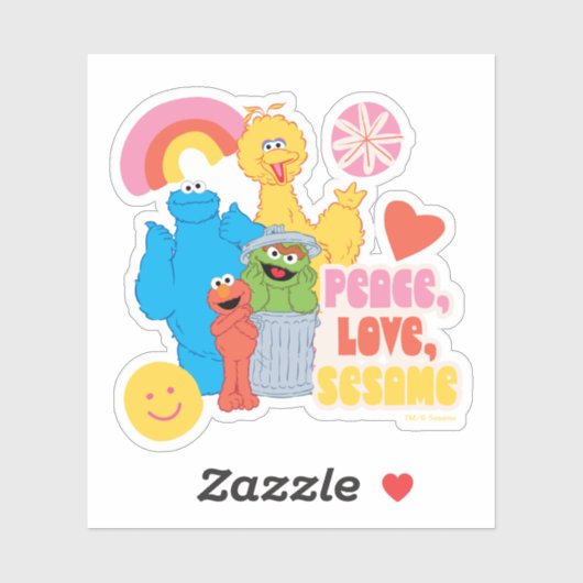Sesamstraße | Frieden, Liebe, Sesam Aufkleber (Blatt)