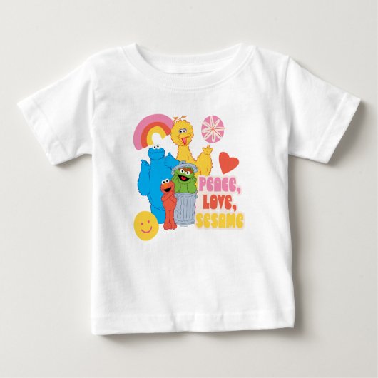 Sesamstraße | Frieden, Liebe, Sesam Baby T-shirt (Vorderseite)