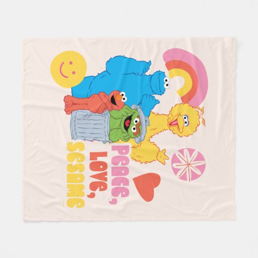 Sesamstraße | Frieden, Liebe, Sesam Fleecedecke (Vorderseite (Horizontal))