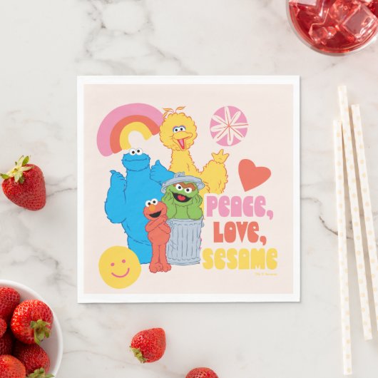 Sesamstraße | Frieden, Liebe, Sesam Serviette (Beispiel)