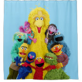 Sesamstraße | Fun Farbiges Portrait Duschvorhang (Vorderseite)