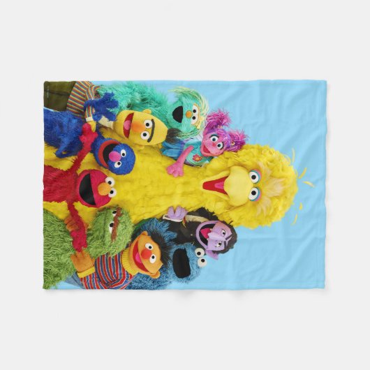 Sesamstraße | Fun Farbiges Portrait Fleecedecke (Vorderseite (Horizontal))