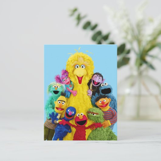 Sesamstraße | Fun Farbiges Portrait Postkarte (Stehend Vorderseite)