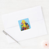 Sesamstraße | Fun Farbiges Portrait Quadratischer Aufkleber (Umschlag)