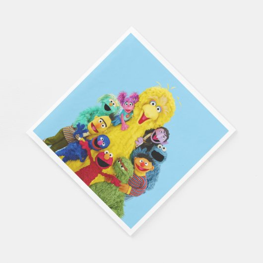 Sesamstraße | Fun Farbiges Portrait Serviette (Ecke)