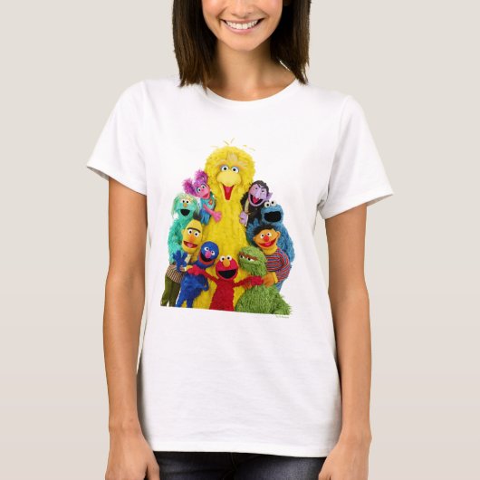 Sesamstraße | Fun Farbiges Portrait T-Shirt (Vorderseite)