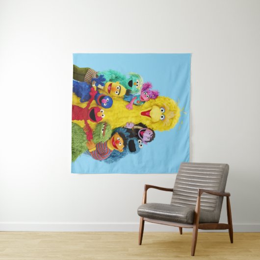 Sesamstraße | Fun Farbiges Portrait Wandteppich (Beispiel (Horizontal))