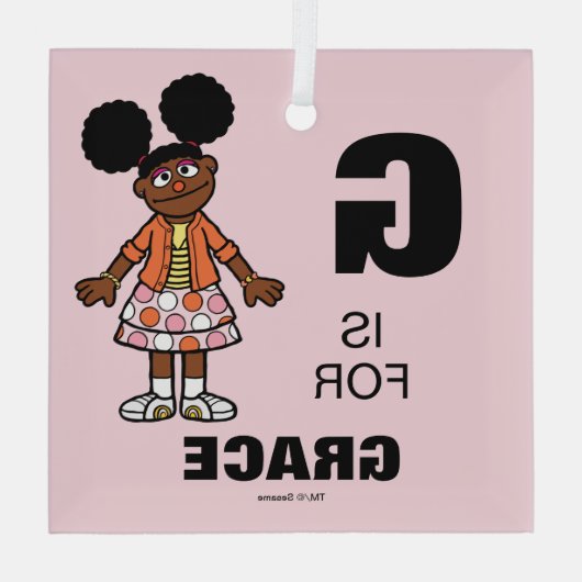 Sesamstraße | Gabrielle Ihren Namen hinzufügen Ornament Aus Glas (Rückseite)