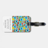 Sesamstraße gegenüber Muster in blau Gepäckanhänger (Rückseite horizontal)