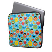 Sesamstraße gegenüber Muster in blau Laptopschutzhülle (Vorderseite Links)