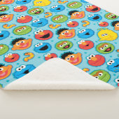 Sesamstraße gegenüber Muster in Blau Sherpadecke (3/4)