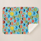 Sesamstraße gegenüber Muster in Blau Sherpadecke (Vorderseite (Horizontal))