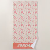 Sesamstraße | Good Vibes Pattern | Name hinzufügen Strandtuch (Vorderseite)