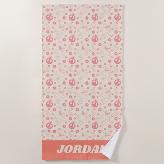 Sesamstraße | Good Vibes Pattern | Name hinzufügen Strandtuch (Vorderseite)