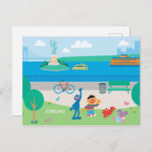 Sesamstraße | Governors Island Scene Postkarte (Vorne/Hinten)