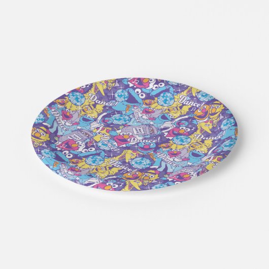 Sesamstraße | Groovy Dance Pattern Pappteller (Schrägansicht)