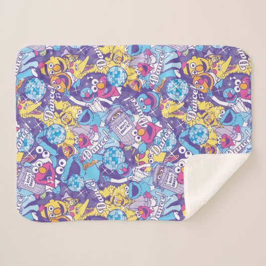 Sesamstraße | Groovy Dance Pattern Sherpadecke (Vorderseite (Horizontal))