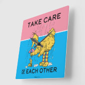 Sesamstraße | Große Vögel kümmern sich um einander Quadratische Wanduhr (Winkel)