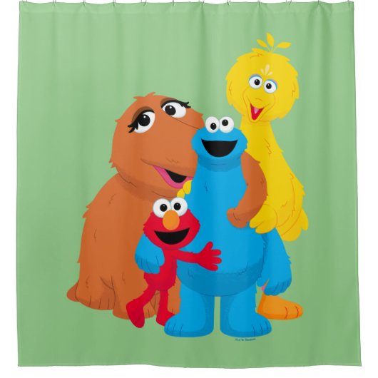 Sesamstraße | Group Hug Duschvorhang (Vorderseite)