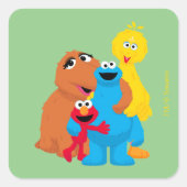 Sesamstraße | Group Hug Quadratischer Aufkleber (Vorderseite)