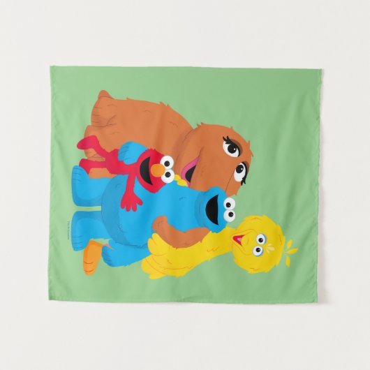 Sesamstraße | Group Hug Wandteppich (Vorderseite (Horizontal))