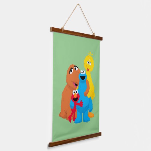Sesamstraße | Group Hug Wandteppich Mit Holzrahmen (Gewinkelt)