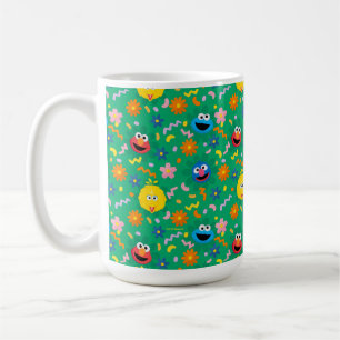 Sesamstraße Grünes Blumenmuster Kaffeetasse