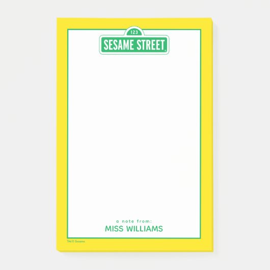 Sesamstraße | Grünes Logo | Name hinzufügen Post-it Klebezettel (Vorderseite)