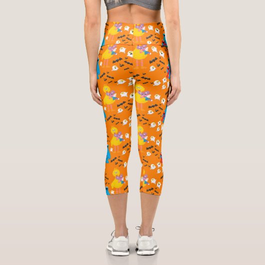 Sesamstraße Halloween Bats & Ghosts Muster Capri Leggings (Rückseite)