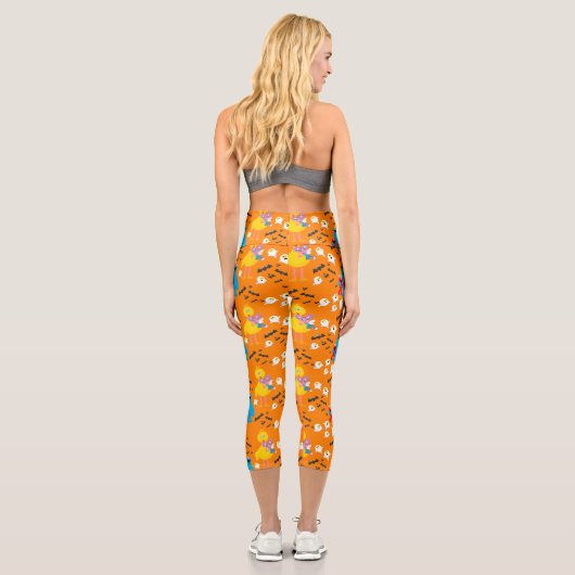 Sesamstraße Halloween Bats & Ghosts Muster Capri Leggings (Rückseite)