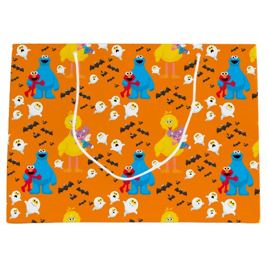 Sesamstraße Halloween Bats & Ghosts Muster Große Geschenktüte (Vorderseite)