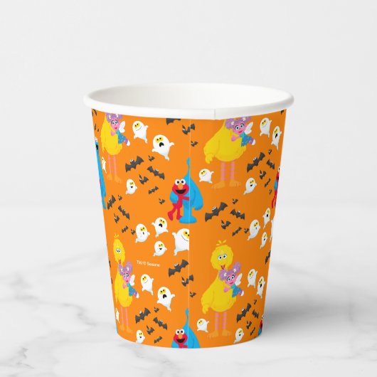 Sesamstraße Halloween Bats & Ghosts Muster Pappbecher (Rechts)