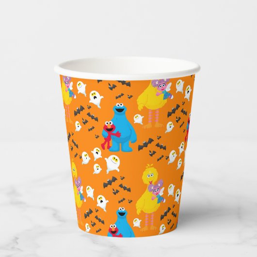 Sesamstraße Halloween Bats & Ghosts Muster Pappbecher (Vorderseite)