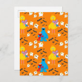 Sesamstraße Halloween Bats & Ghosts Muster Postkarte (Vorne/Hinten)