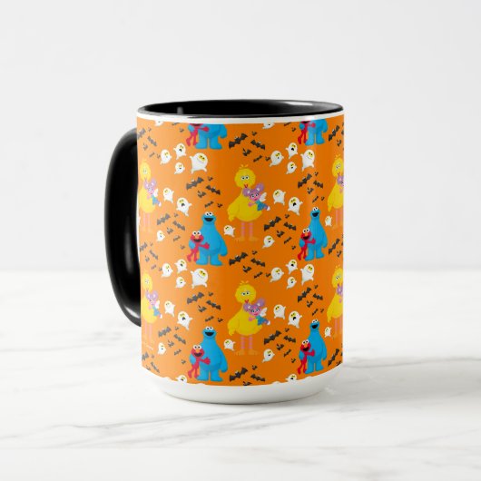Sesamstraße Halloween Bats & Ghosts Muster Tasse (Vorderseite Links)