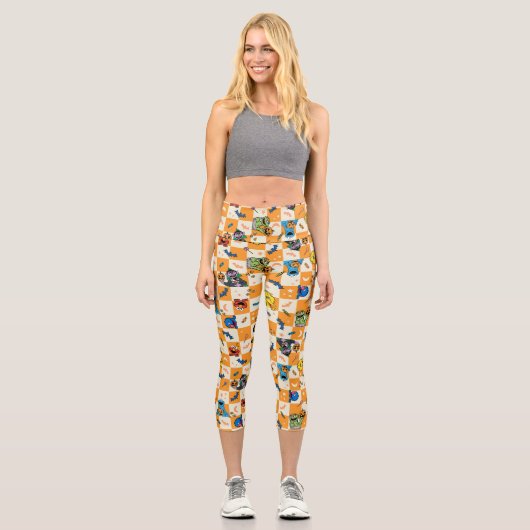 Sesamstrasse Halloween Kegelmuster Capri Leggings (Vorderseite)