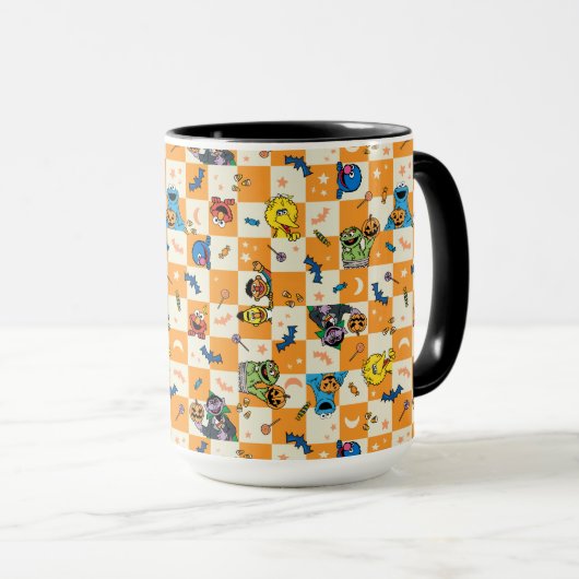 Sesamstrasse Halloween Kegelmuster Tasse (VorderseiteRechts)