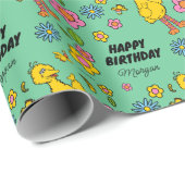Sesamstraße | Happy Birthday | Name hinzufügen Geschenkpapier (Rolleneckpunkt)