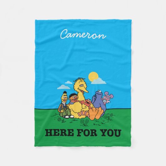 Sesamstraße | Hier für Sie | Name hinzufügen Fleecedecke (Vorderseite)