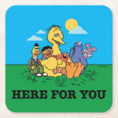 Sesamstraße | Hier für Sie Rechteckiger Pappuntersetzer (Vorderseite)