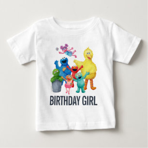 Sesamstraße-Illustration Geburtstagskranz Baby T-shirt