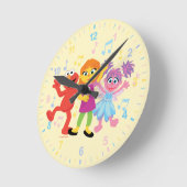 Sesamstraße | Julia, Elmo & Abby Dancing Runde Wanduhr (Winkel)