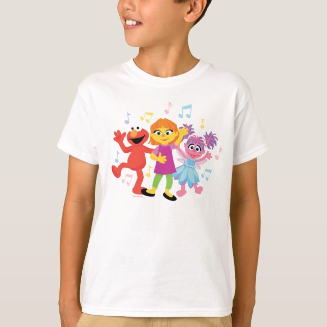 Sesamstraße | Julia, Elmo & Abby Dancing T-Shirt (Vorderseite)