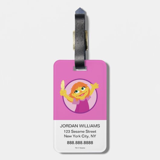 Sesamstraße | Julia Holding Feather Gepäckanhänger (Rückseite vertikal)